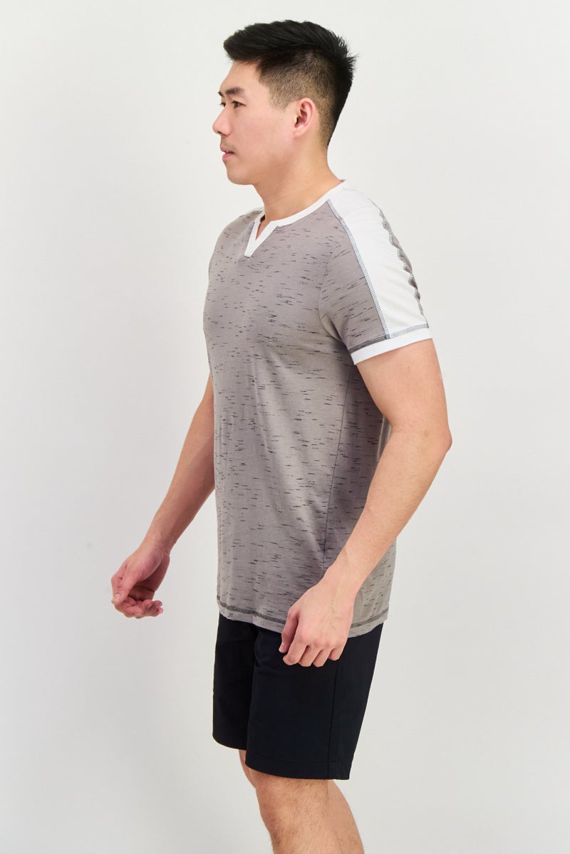Company Eighty One Men V-Neck Short Sleeve Heather T-Shirt, Grey - Image 2
